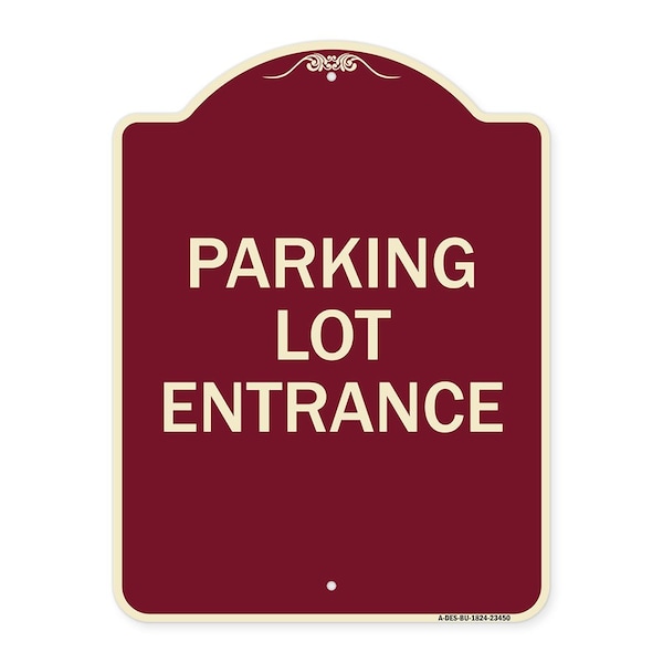 Parking Entrance Parking Lot Entrance Heavy-Gauge Aluminum Sign, 24" x 18", BU-1824-23450